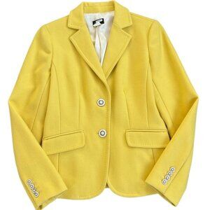 EUC J. Crew Lexington Wool Blazer Citron Yellow Size 8